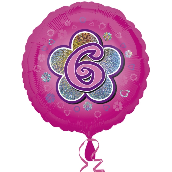 Ballon Hlium Pink Flowers 6 ans 