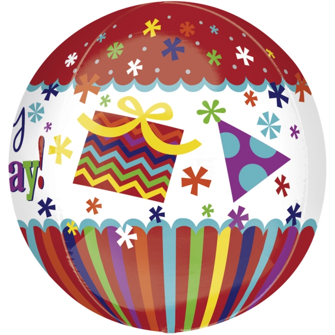 Ballon orbz Gonfl  l Hlium Happy Birthday 