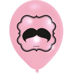6 Ballons Moustache Kiss. n1