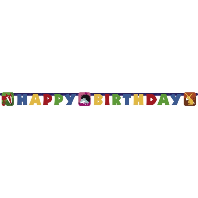 Guirlande lettres Happy Birthday Animaux de la Fort 