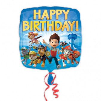 Ballon Gonflé à l Hélium Pat Patrouille Happy Birthay 