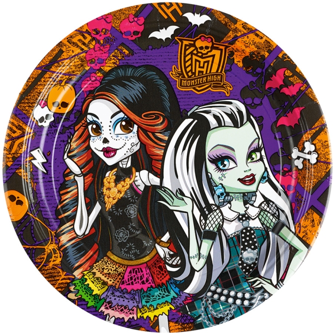8 Petites Assiettes Monster High Halloween 