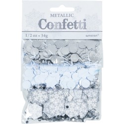Confettis Flocons Argent et Blanc. n1