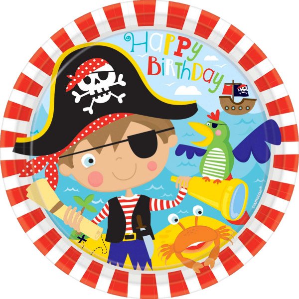8 Assiettes Petit Pirate 