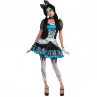 Dguisement Halloween Doll Bleu/Noir Taille 14-16 ans