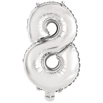 Ballon Chiffre 8 Argent (46 cm) 