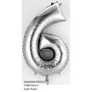 Ballon Chiffre 6 Argent (35 cm)