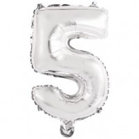 Ballon Chiffre 5 Argent (46 cm)