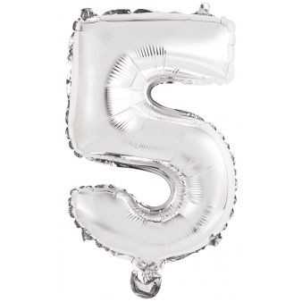 Ballon Chiffre 5 Argent (46 cm) 