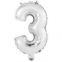 Ballon Chiffre 3 Argent (45 cm)