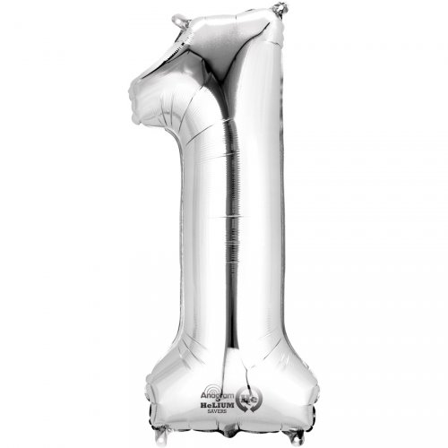 Ballon Chiffre 1 Argent 33 Cm Pour L Anniversaire De Votre Enfant Annikids