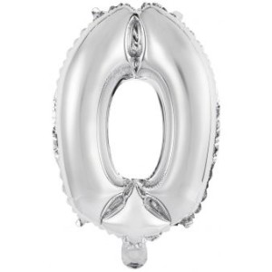 Ballon Chiffre 0 Argent (41 cm)