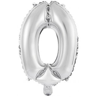 Ballon Chiffre 0 Argent (41 cm) 