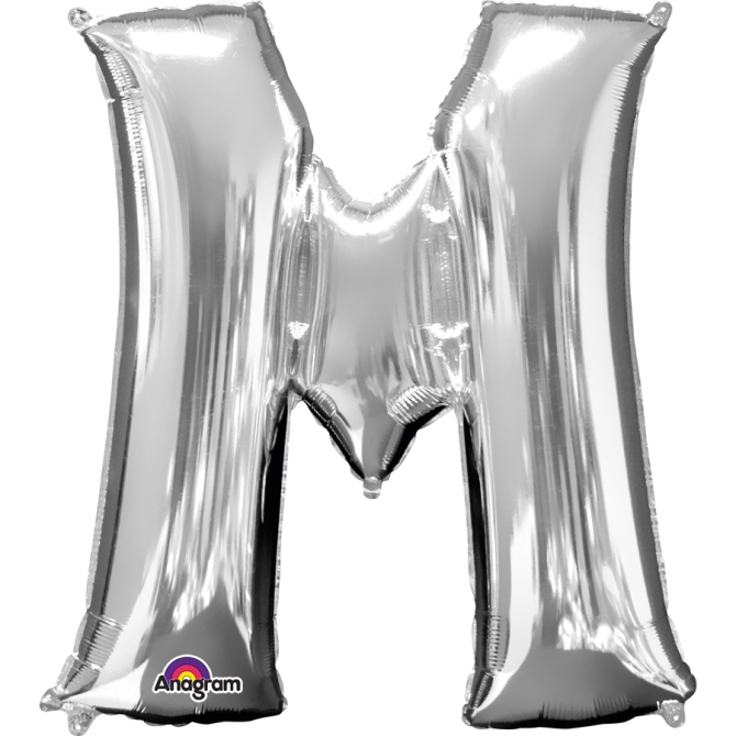 Ballon Lettre M Argent (33 cm) 