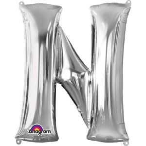 Ballon Lettre N Argent (33 cm)