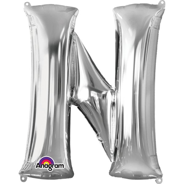 Ballon Lettre N Argent (33 cm) 