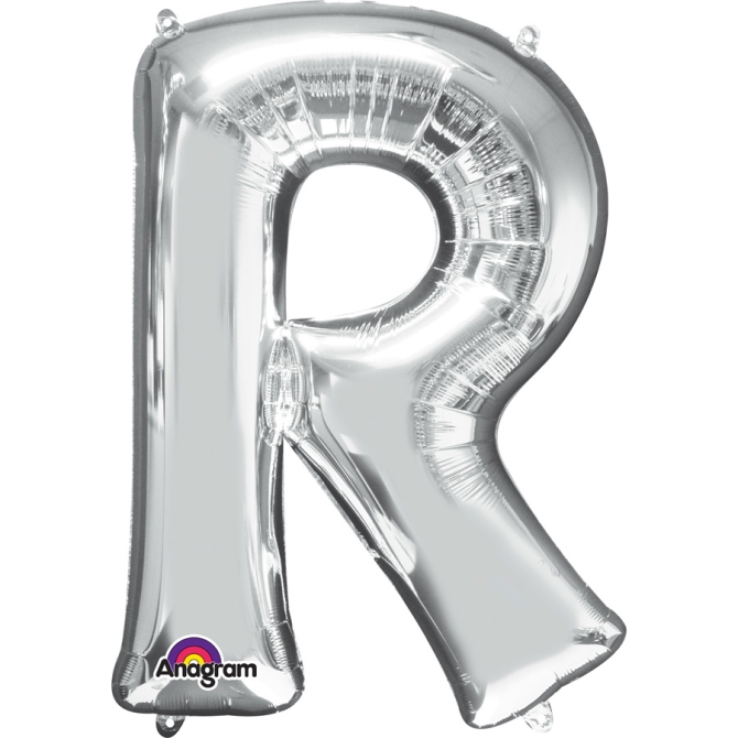 Ballon Lettre R Argent (33 cm) 