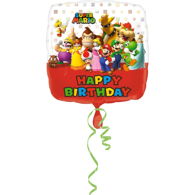 Ballon � Plat Mario Happy Birthay (43 cm) 