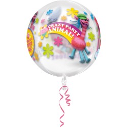 Ballon Orbz Crystal Trolls  Plat (40 cm). n1