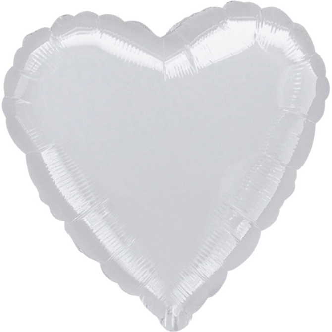 Ballon Coeur Argent Mtal (43 cm) 