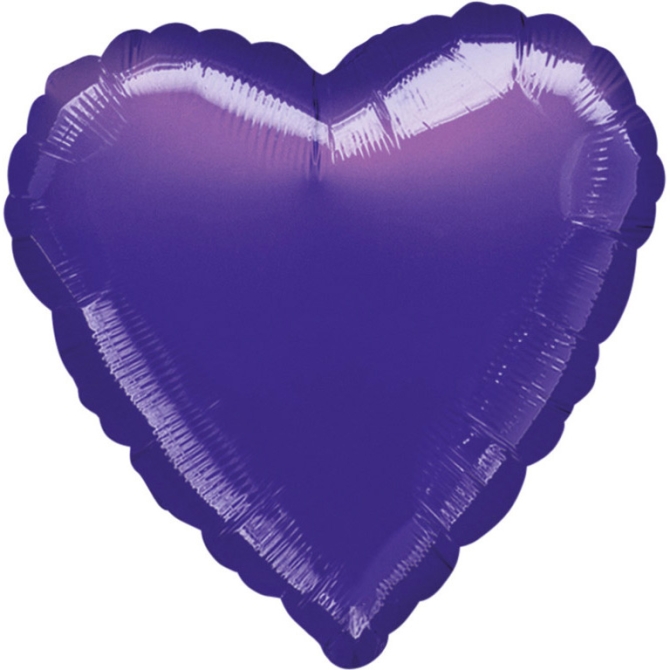 Ballon Coeur Violet Mtal (43 cm) 