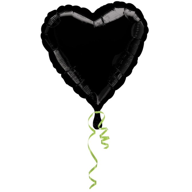 Ballon Coeur Noir Mtal (43 cm) 