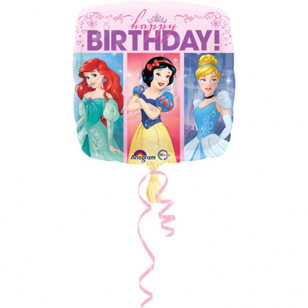 Ballon  Plat Happy Birthday Princesses Disney 
