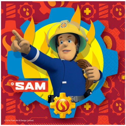 20 Serviettes Sam le Pompier Fireman 