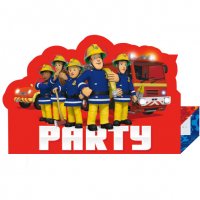 8 Invitations Sam le Pompier Party