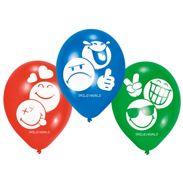 6 Ballons Smiley World 