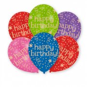 6 Ballons Happy Birthday Fiesta