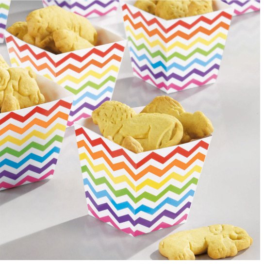 36 Minis Coupelles Chevrons Multicolores Snacky 