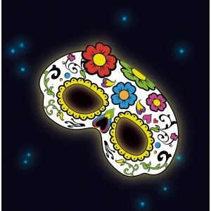 Masque loup Calavera lumineux