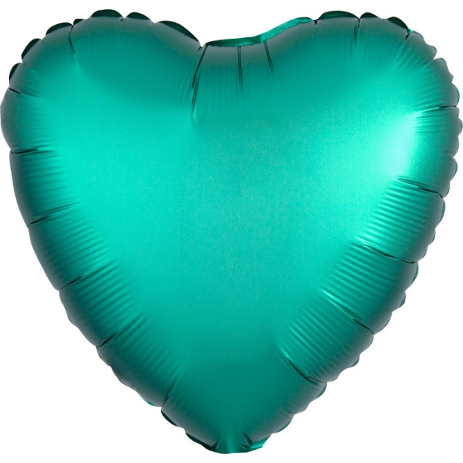 Ballon Coeur Satin Vert Jade (43 cm) 