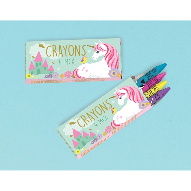 12 Mini Botes de Crayons Licorne Magique 