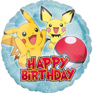 Ballon  Plat Pokmon Happy Birthday