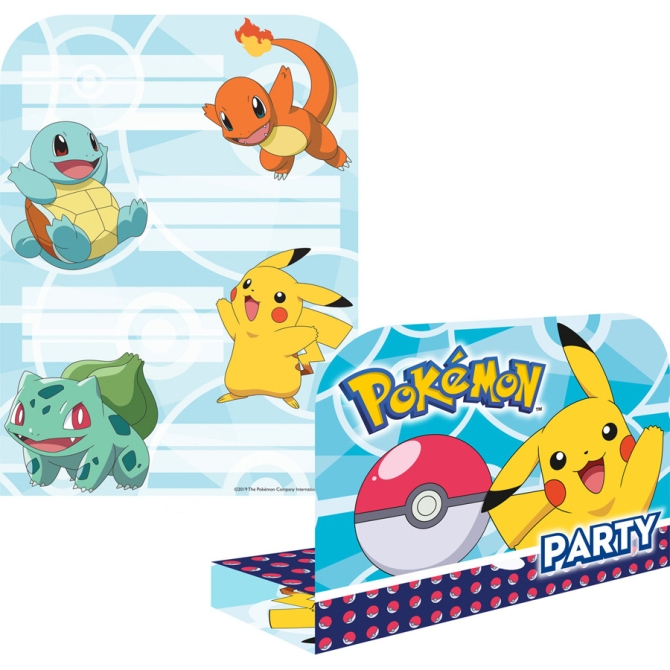 8 Invitations Pokémon Friends 