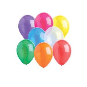 10 Ballons Latex Assortis - Crystal