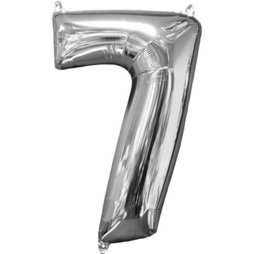 Ballon Gant Chiffre 7 Argent (66 cm) 