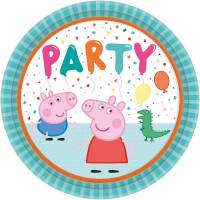 Contient : 1 x 8 Assiettes - Peppa Pig Party