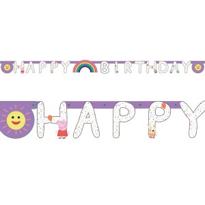 Guirlande Lettres Happy Birthday - Peppa Pig Party