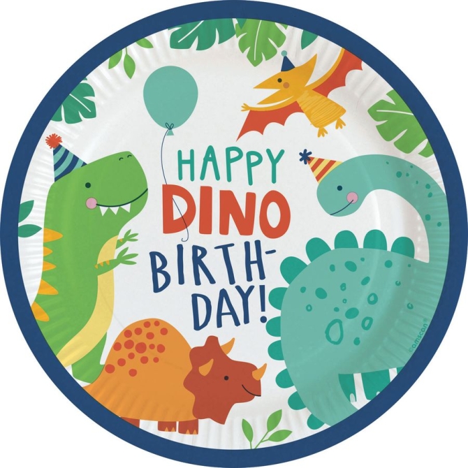 8 Assiettes - Happy Dino Party 