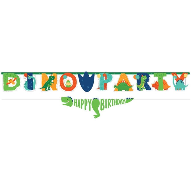 Ensemble Banderole - Lettres - Happy Dino Party 