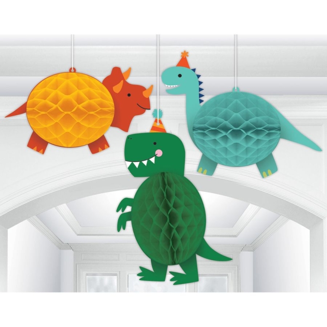 3 Dcorations  Suspendre - Happy Dino Party 