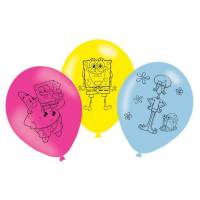 Contient : 1 x 6 Ballons Bob l'Eponge