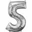Ballon Gant Chiffre 5 Argent (66 cm)