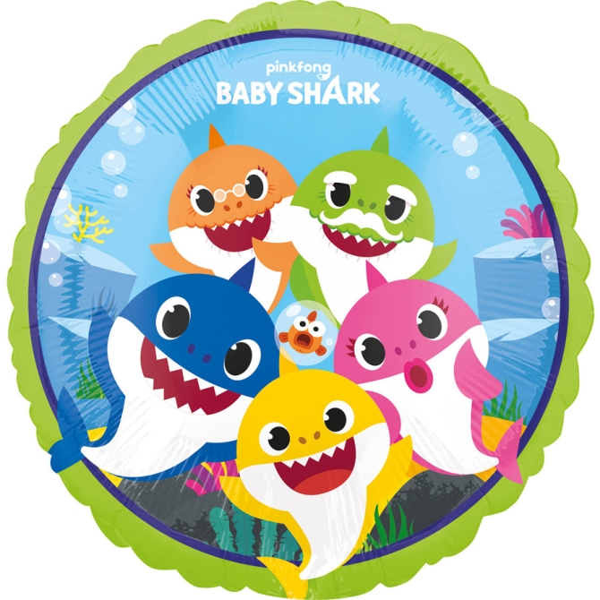 Ballon  plat Baby Shark Jaune 