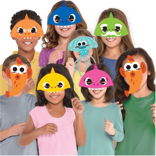8 Masques Baby Shark Jaune 