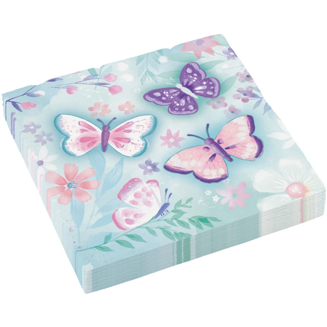 16 Serviettes Papillon Vintage 