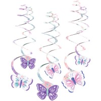 Contient : 1 x 6 Guirlandes Spirales Papillon Vintage